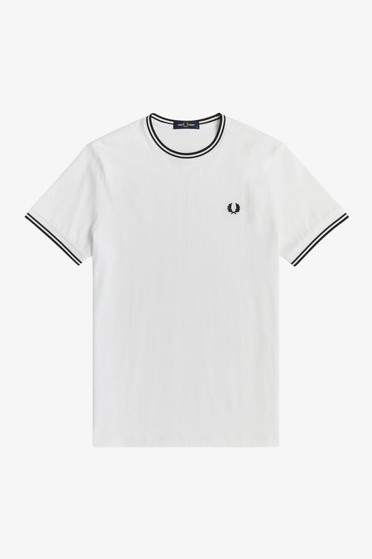 FRED PERRY - TWIN TIPPED T-SHIRT - WHITE