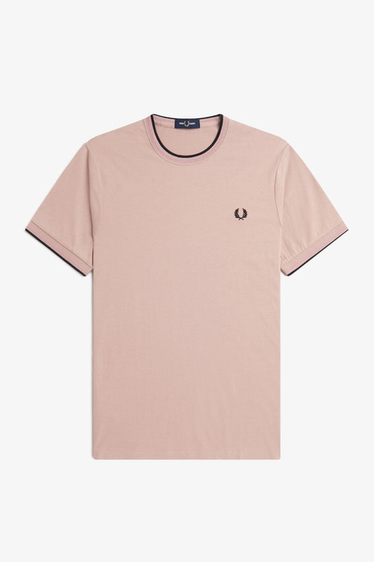 FRED PERRY TWIN TIPPED T-SHIRT - DK PINK