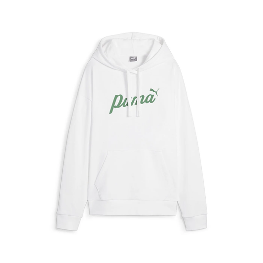 PUMA ESS+ SCRIPT HOODIE W - WHITE