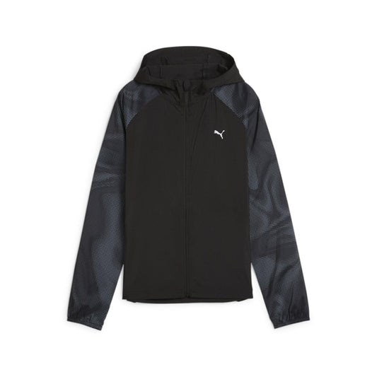 PUMA RUN FAVORITE AOP WOVEN JACKET - BLACK